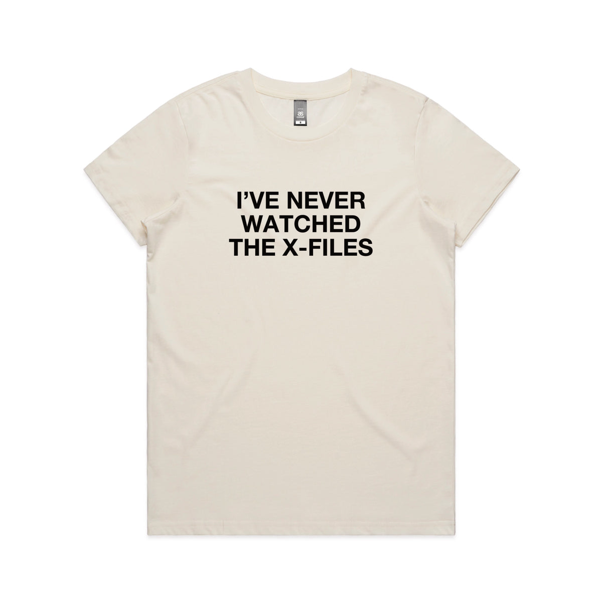 Ecru Maple fitted t-shirt with The X-Files TV design from Lonely Kids Club