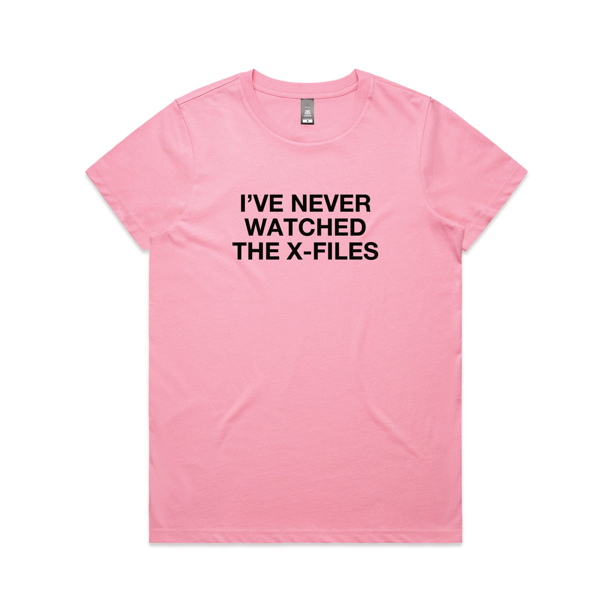 Bubblegum Maple fitted t-shirt with The X-Files TV design from Lonely Kids Club