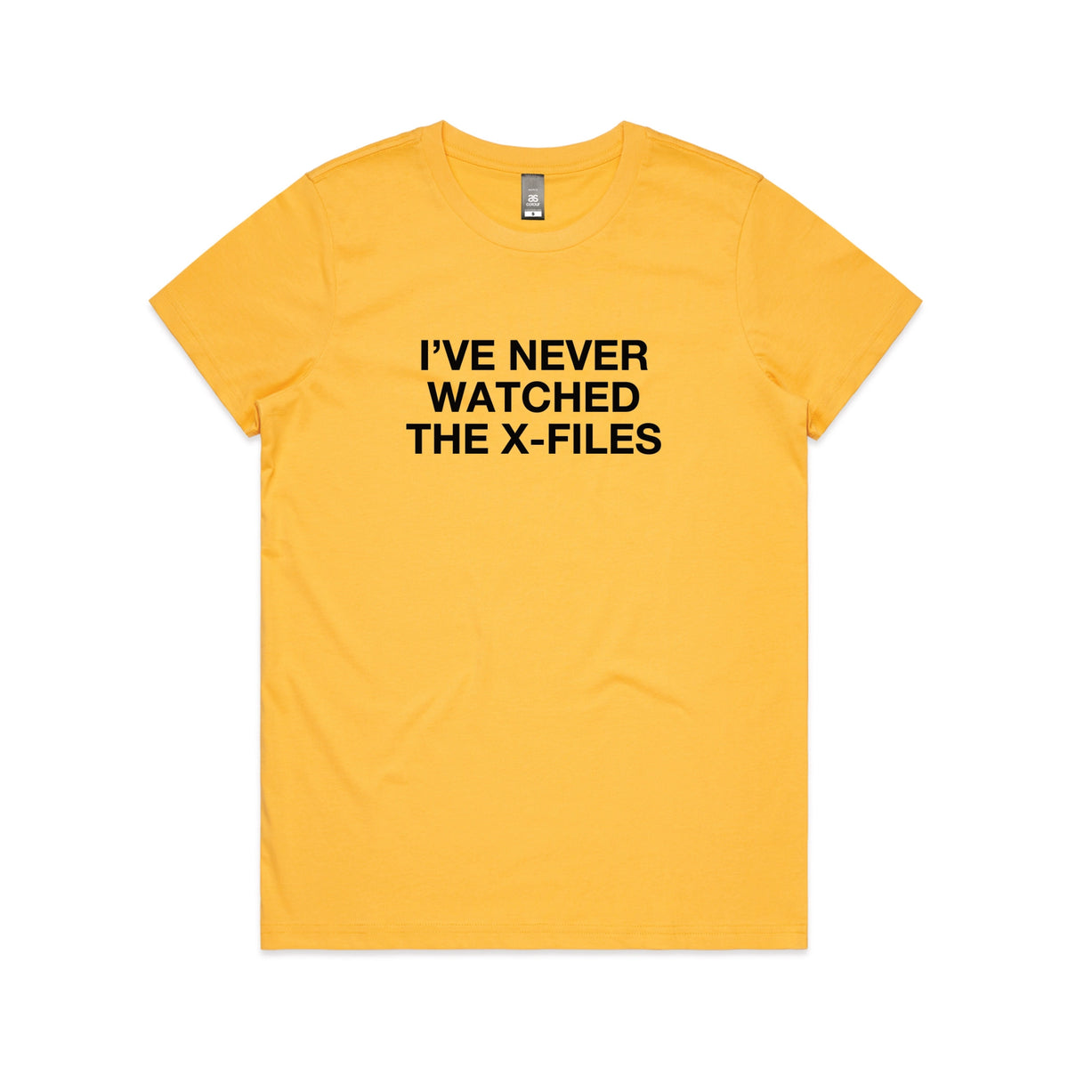 Yelllow Maple fitted t-shirt with The X-Files TV design from Lonely Kids Club