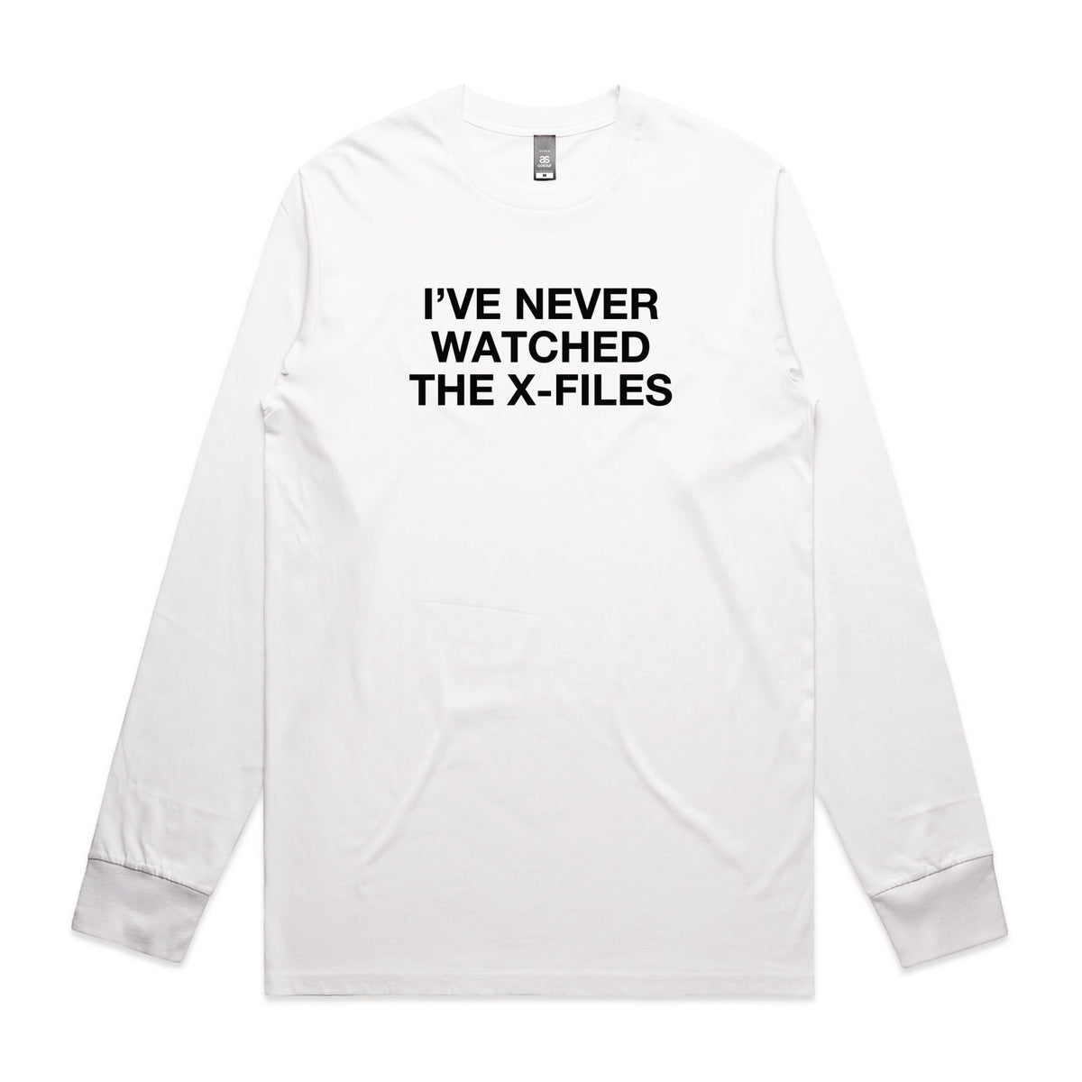 White long sleeve t-shirt with The X-Files TV design from Lonely Kids Club