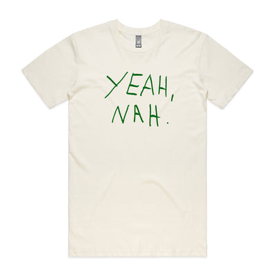 Yeah Nah Tee by Lonely Kids Club. All clothing from our T-shirts to our shorts and hoodies are ethically made, and printed packed and shipped from Sydney.