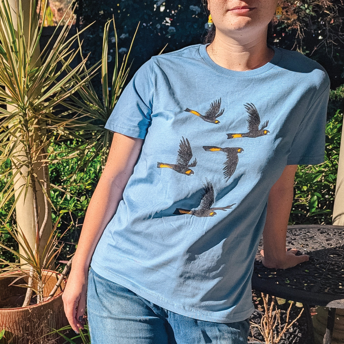 Yellow Tailed Black Cockatoos t-shirt by Lonely Kids Club