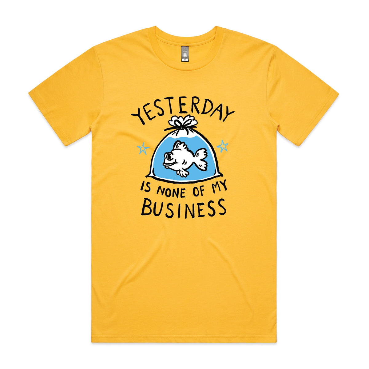 Yellow unisex t-shirt with Yesterday graphic by Lonely Kids Club