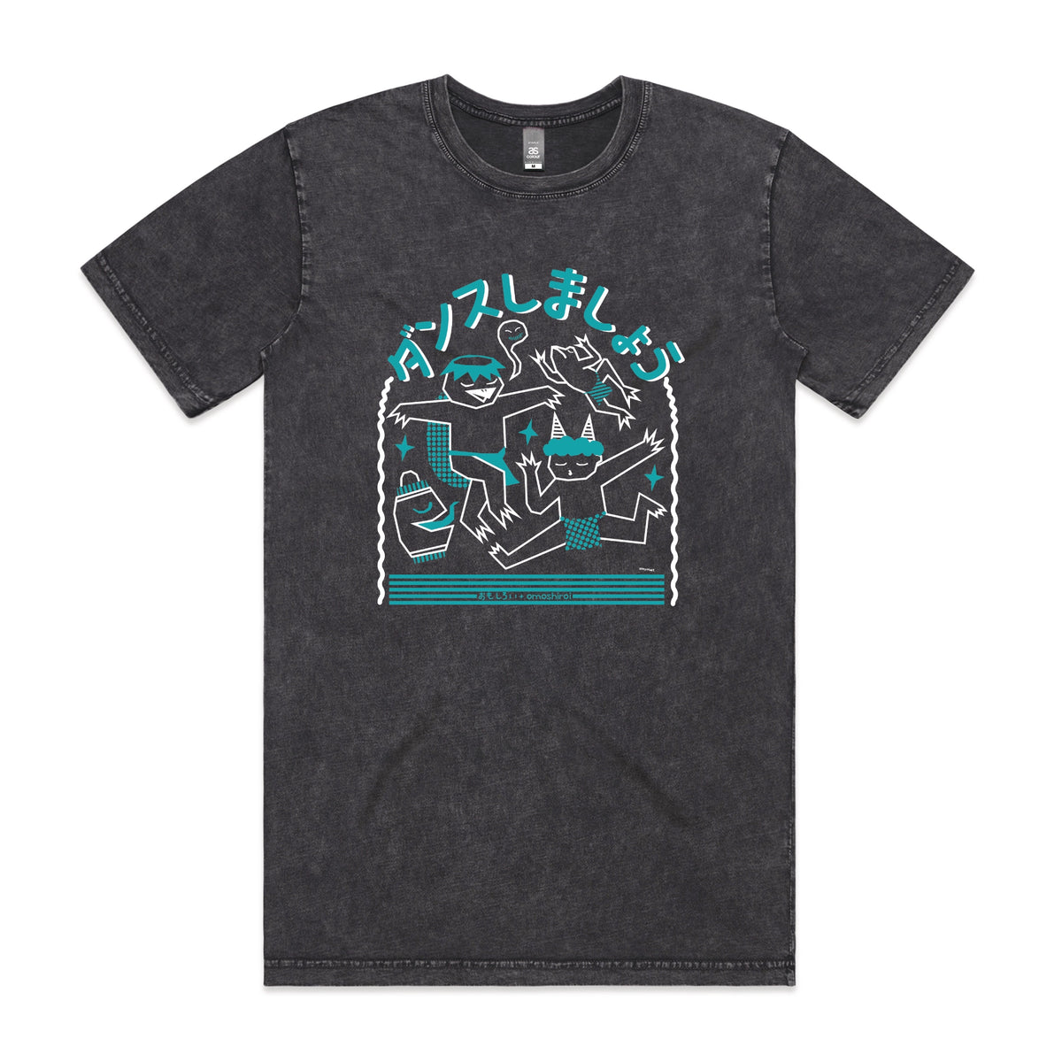 Acid Wash unisex t-shirt with Yokai Dance graphic by Lonely Kids Club