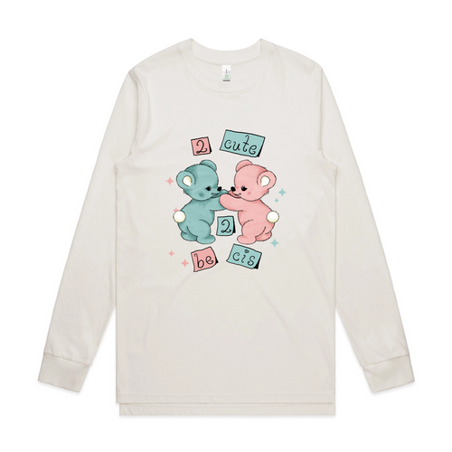 2 Cute 2 Be Cis Tee by Lonely Kids Club. All clothing from our T-shirts to our shorts and hoodies are ethically made, and printed packed and shipped from Sydney.