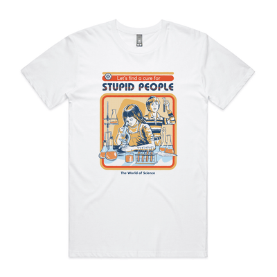 A Cure For Stupid People Tee by Lonely Kids Club. All clothing from our T-shirts to our shorts and hoodies are ethically made, and printed packed and shipped from Sydney.