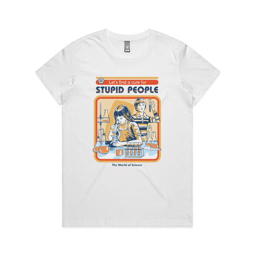 A Cure For Stupid People Tee by Lonely Kids Club. All clothing from our T-shirts to our shorts and hoodies are ethically made, and printed packed and shipped from Sydney.