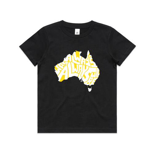 Always Was Charity Kids Tee by Lonely Kids Club. All clothing from our T-shirts to our shorts and hoodies are ethically made, and printed packed and shipped from Sydney.