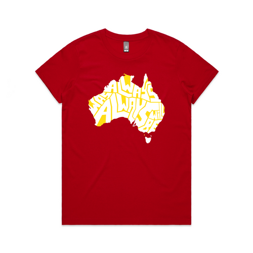 Always Was Charity Tee by Lonely Kids Club. All clothing from our T-shirts to our shorts and hoodies are ethically made, and printed packed and shipped from Sydney.