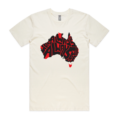 Always Was Charity Tee by Lonely Kids Club. All clothing from our T-shirts to our shorts and hoodies are ethically made, and printed packed and shipped from Sydney.