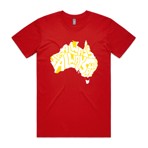 Always Was Charity Tee by Lonely Kids Club. All clothing from our T-shirts to our shorts and hoodies are ethically made, and printed packed and shipped from Sydney.