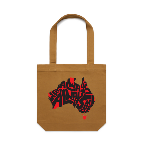 Always Was Charity Tote by Lonely Kids Club. All clothing from our T-shirts to our shorts and hoodies are ethically made, and printed packed and shipped from Sydney.