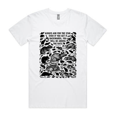 Among The Rats Tee by Lonely Kids Club. All clothing from our T-shirts to our shorts and hoodies are ethically made, and printed packed and shipped from Sydney.