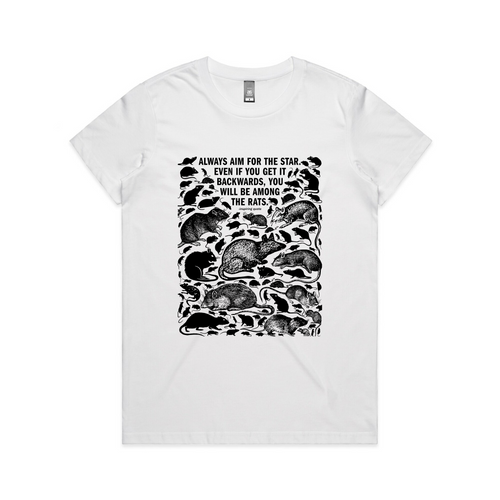 Among The Rats Tee by Lonely Kids Club. All clothing from our T-shirts to our shorts and hoodies are ethically made, and printed packed and shipped from Sydney.