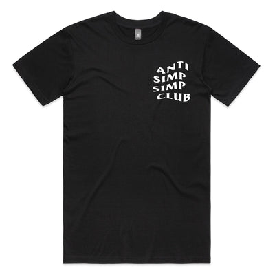Anti Simp Simp Club Tee by Lonely Kids Club. All clothing from our T-shirts to our shorts and hoodies are ethically made, and printed packed and shipped from Sydney.