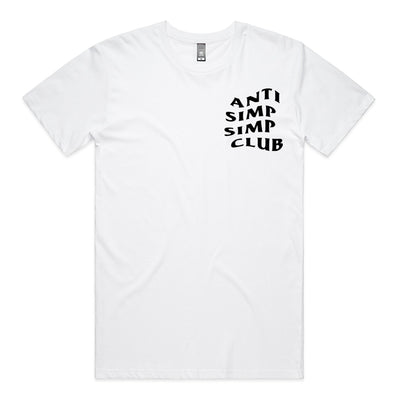 Anti Simp Simp Club Tee by Lonely Kids Club. All clothing from our T-shirts to our shorts and hoodies are ethically made, and printed packed and shipped from Sydney.