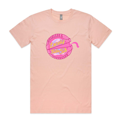 Bubble Gum Tape Tee by Lonely Kids Club. All clothing from our T-shirts to our shorts and hoodies are ethically made, and printed packed and shipped from Sydney.
