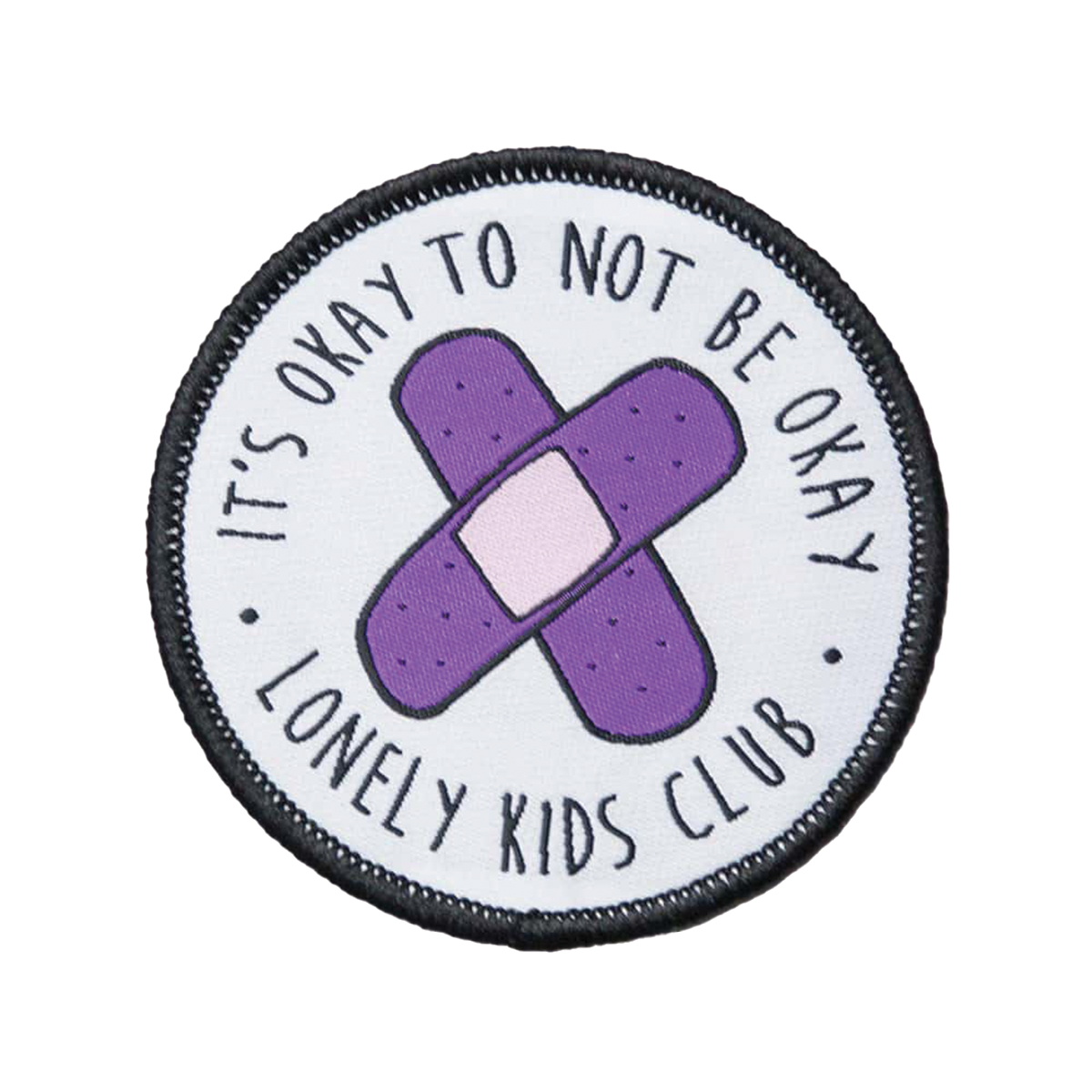 It's Okay To Be Not Okay Patch design, artwork by Grace for Lonely Kids Club