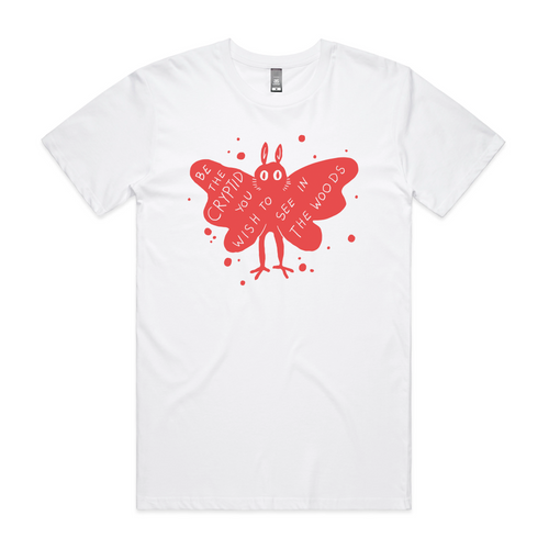 Be The Cryptid Tee by Lonely Kids Club. All clothing from our T-shirts to our shorts and hoodies are ethically made, and printed packed and shipped from Sydney.