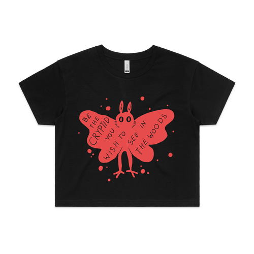 Be The Cryptid Tee by Lonely Kids Club. All clothing from our T-shirts to our shorts and hoodies are ethically made, and printed packed and shipped from Sydney.
