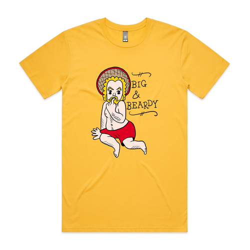Big & Beardy Tee by Lonely Kids Club. All clothing from our T-shirts to our shorts and hoodies are ethically made, and printed packed and shipped from Sydney.
