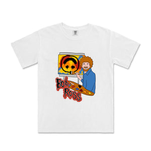 Bob Ross Punk Tee by Lonely Kids Club. All clothing from our T-shirts to our shorts and hoodies are ethically made, and printed packed and shipped from Sydney.