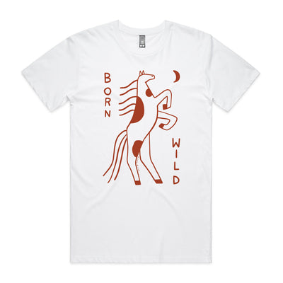 Born Wild Tee by Lonely Kids Club. All clothing from our T-shirts to our shorts and hoodies are ethically made, and printed packed and shipped from Sydney.