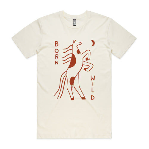 Born Wild Tee by Lonely Kids Club. All clothing from our T-shirts to our shorts and hoodies are ethically made, and printed packed and shipped from Sydney.