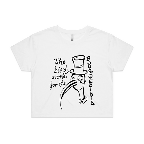 Bourgeoisie Birds Tee by Lonely Kids Club. All clothing from our T-shirts to our shorts and hoodies are ethically made, and printed packed and shipped from Sydney.