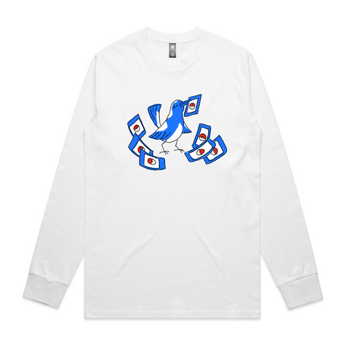Bower Bird Tee by Lonely Kids Club. All clothing from our T-shirts to our shorts and hoodies are ethically made, and printed packed and shipped from Sydney.