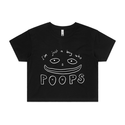 Boy Who Poops Tee by Lonely Kids Club. All clothing from our T-shirts to our shorts and hoodies are ethically made, and printed packed and shipped from Sydney.