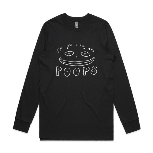 Boy Who Poops Tee by Lonely Kids Club. All clothing from our T-shirts to our shorts and hoodies are ethically made, and printed packed and shipped from Sydney.
