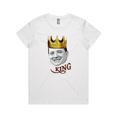 Brendan Fraser King Tee by Lonely Kids Club. All clothing from our T-shirts to our shorts and hoodies are ethically made, and printed packed and shipped from Sydney.