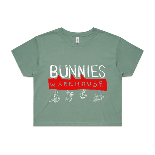 Bunnies Warehouse Tee by Lonely Kids Club. All clothing from our T-shirts to our shorts and hoodies are ethically made, and printed packed and shipped from Sydney.
