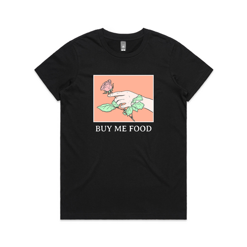 Buy Me Food Tee by Lonely Kids Club. All clothing from our T-shirts to our shorts and hoodies are ethically made, and printed packed and shipped from Sydney.