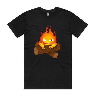 Calcifer Curse Tee by Lonely Kids Club. All clothing from our T-shirts to our shorts and hoodies are ethically made, and printed packed and shipped from Sydney.