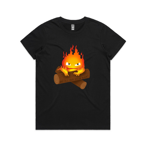 Calcifer Curse Tee by Lonely Kids Club. All clothing from our T-shirts to our shorts and hoodies are ethically made, and printed packed and shipped from Sydney.
