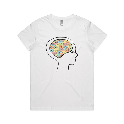 Cat Brain Tee by Lonely Kids Club. All clothing from our T-shirts to our shorts and hoodies are ethically made, and printed packed and shipped from Sydney.