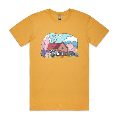 Cat Cafe Tee by Lonely Kids Club. All clothing from our T-shirts to our shorts and hoodies are ethically made, and printed packed and shipped from Sydney.