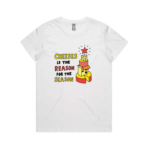 Cheeses Is The Reason Tee by Lonely Kids Club. All clothing from our T-shirts to our shorts and hoodies are ethically made, and printed packed and shipped from Sydney.