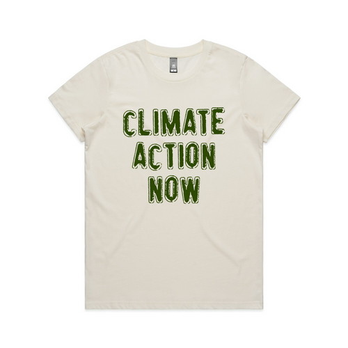 Climate Action Now Tee by Lonely Kids Club. All clothing from our T-shirts to our shorts and hoodies are ethically made, and printed packed and shipped from Sydney.