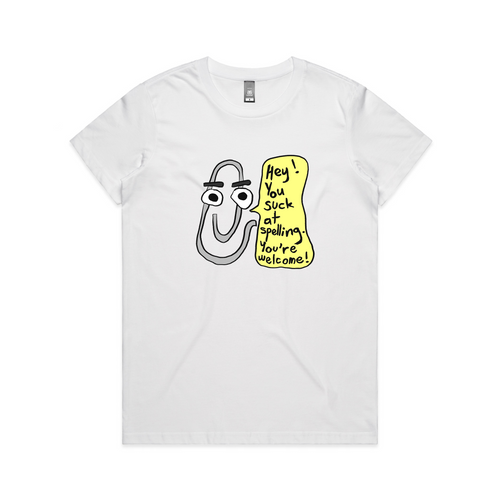 Clippy Tee by Lonely Kids Club. All clothing from our T-shirts to our shorts and hoodies are ethically made, and printed packed and shipped from Sydney.