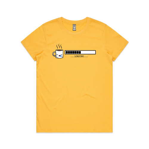 Coffee Loading Tee by Lonely Kids Club. All clothing from our T-shirts to our shorts and hoodies are ethically made, and printed packed and shipped from Sydney.
