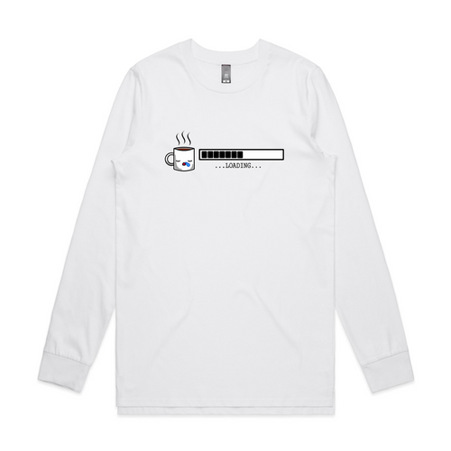 Coffee Loading Tee by Lonely Kids Club. All clothing from our T-shirts to our shorts and hoodies are ethically made, and printed packed and shipped from Sydney.