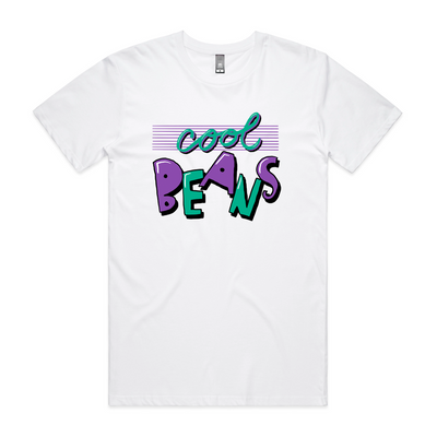Cool Beans Tee by Lonely Kids Club. All clothing from our T-shirts to our shorts and hoodies are ethically made, and printed packed and shipped from Sydney.