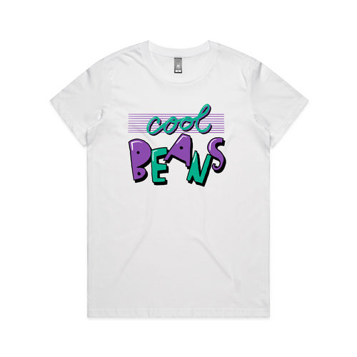 Cool Beans Tee by Lonely Kids Club. All clothing from our T-shirts to our shorts and hoodies are ethically made, and printed packed and shipped from Sydney.