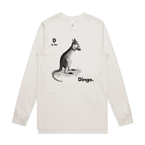 D Is For Dingo Tee by Lonely Kids Club. All clothing from our T-shirts to our shorts and hoodies are ethically made, and printed packed and shipped from Sydney.