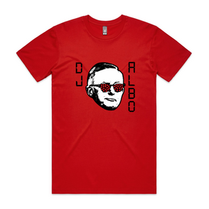DJ Albo Sunnies Tee by Lonely Kids Club. All clothing from our T-shirts to our shorts and hoodies are ethically made, and printed packed and shipped from Sydney.