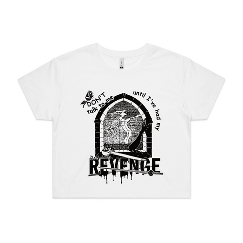 Delicious Revenge Tee by Lonely Kids Club. All clothing from our T-shirts to our shorts and hoodies are ethically made, and printed packed and shipped from Sydney.