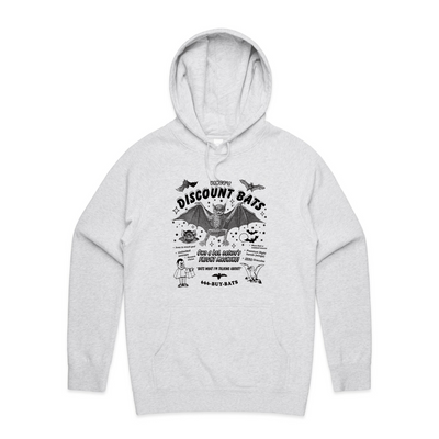Discount Bats Hoodie by Lonely Kids Club. All clothing from our T-shirts to our shorts and hoodies are ethically made, and printed packed and shipped from Sydney.